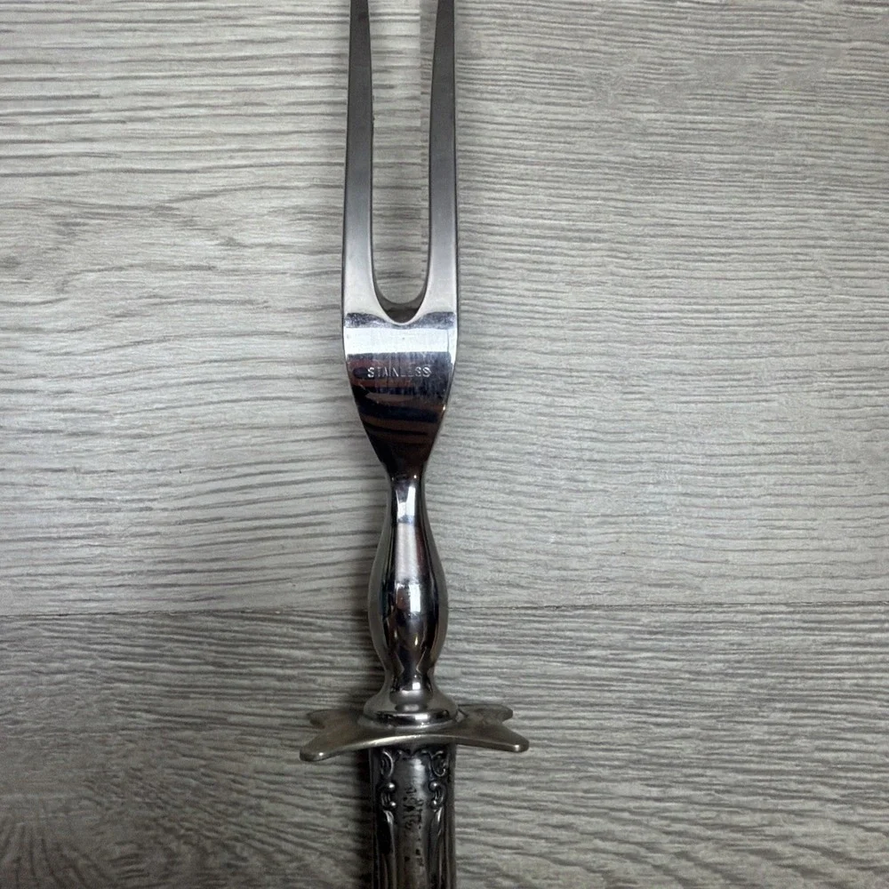 Vintage Lot Of 3 Sterling Silver Handle Silverware. Steak Knife, Carving Fork